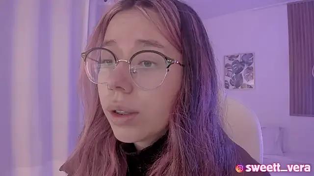 sweet_vera — Lick lips + shy smile with glasses